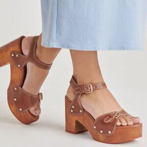 Dolce Vita Yandy Platform Sandal Cognac Leather Size 7.5